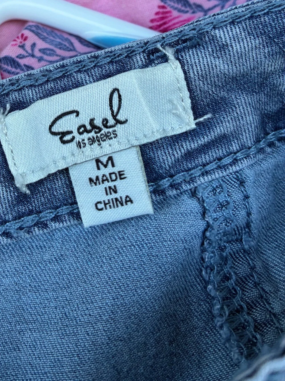 Easel size Medium A Line Washed Denim panel Maxi Skirt